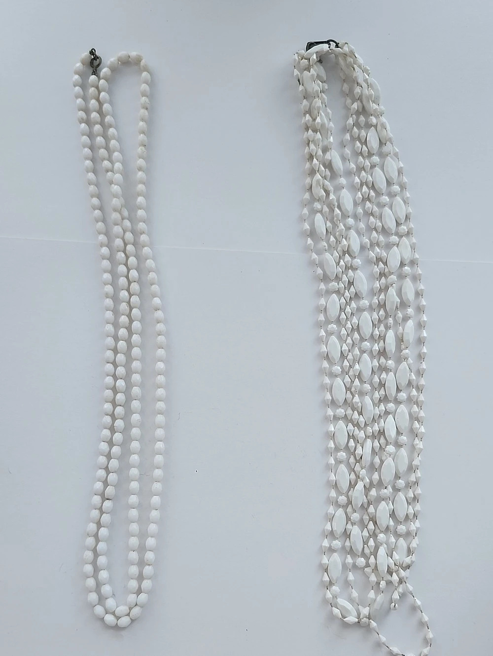 Vintage 1960s Two Plastic Beaded Necklaces